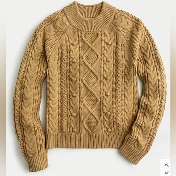 NWT J Crew Pom pom Cable Knit Sweater - Picture 2 of 7